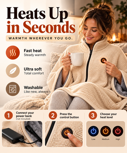 Heated Poncho: 8 Hours of Cozy Warmth