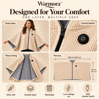 Heated Poncho: 8 Hours of Cozy Warmth